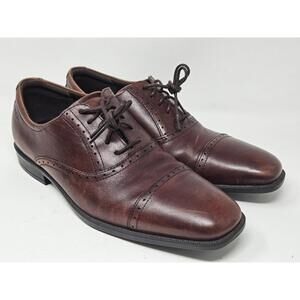 Ecco Brown Leather Brogue Cap Toe Derby Shoes Mens 43 US 9.5-10 Casual Dress